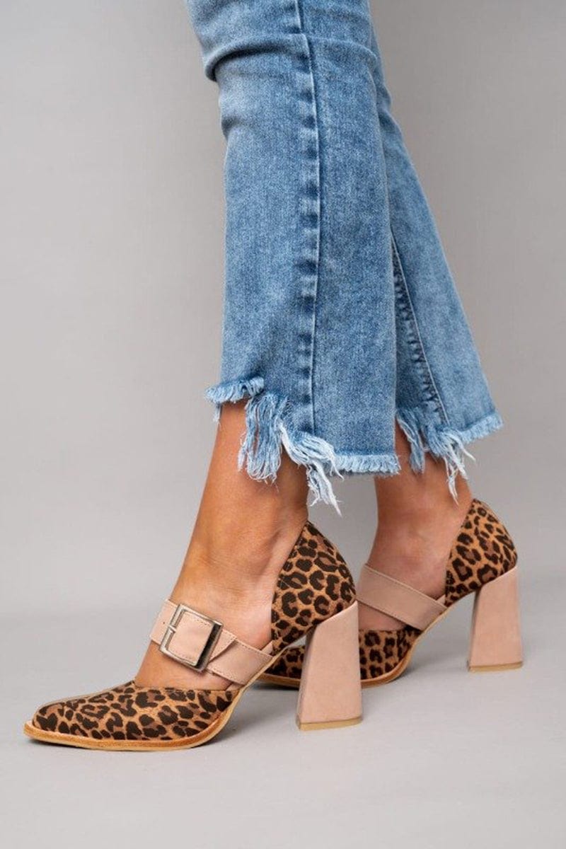 Barbara | Tacones de bloque con estampado de leopardo audaz