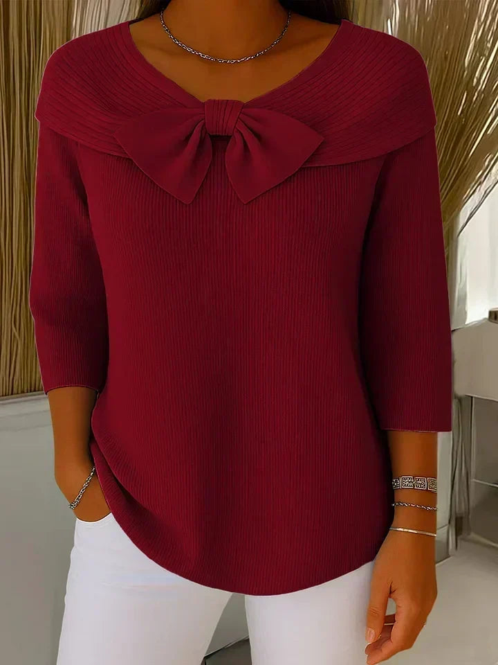 TIZIANA | MAGLIONE CON FIOCCO E GIROCOLLO