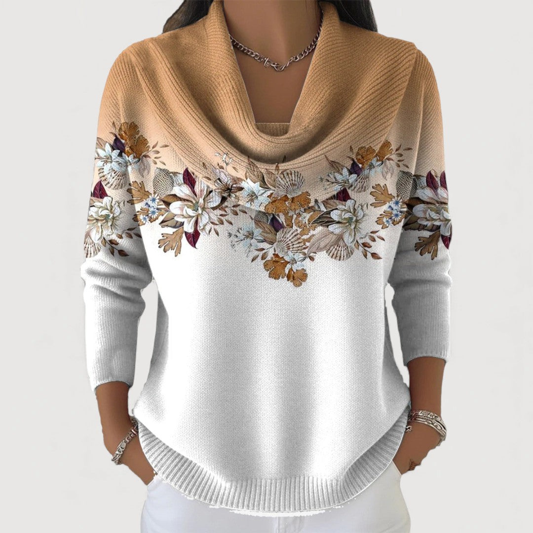 ALBA | MAGLIONE FLOREALE A COLLO ALTO
