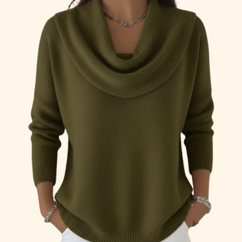 GIULIA | MAGLIONE CON COLLO DRAPPEGGIATO