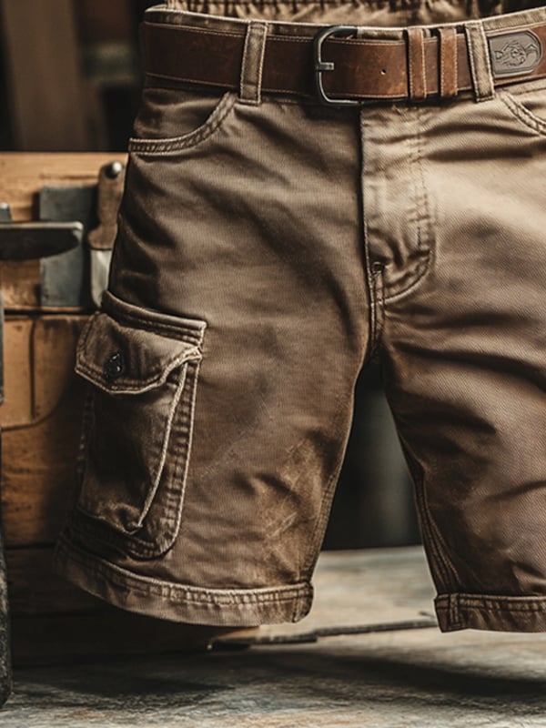 Cazel | Shorts cargo retro con bolsillos múltiples