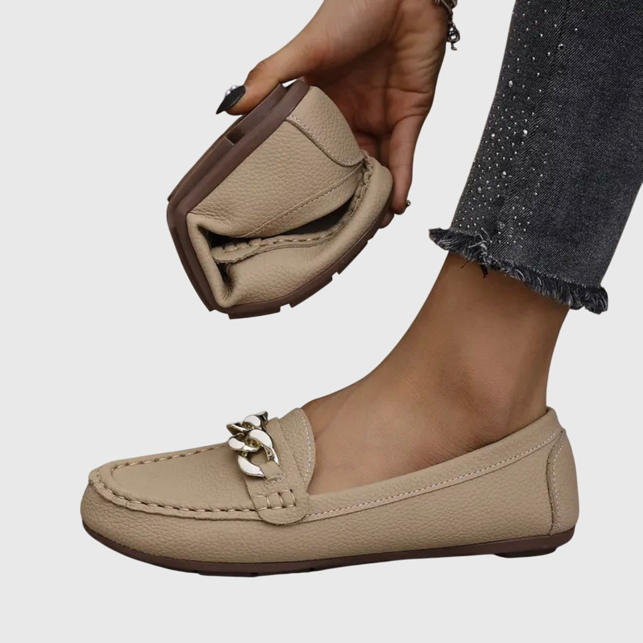 MELISSA | MOCASINES CON CADENA DORADA