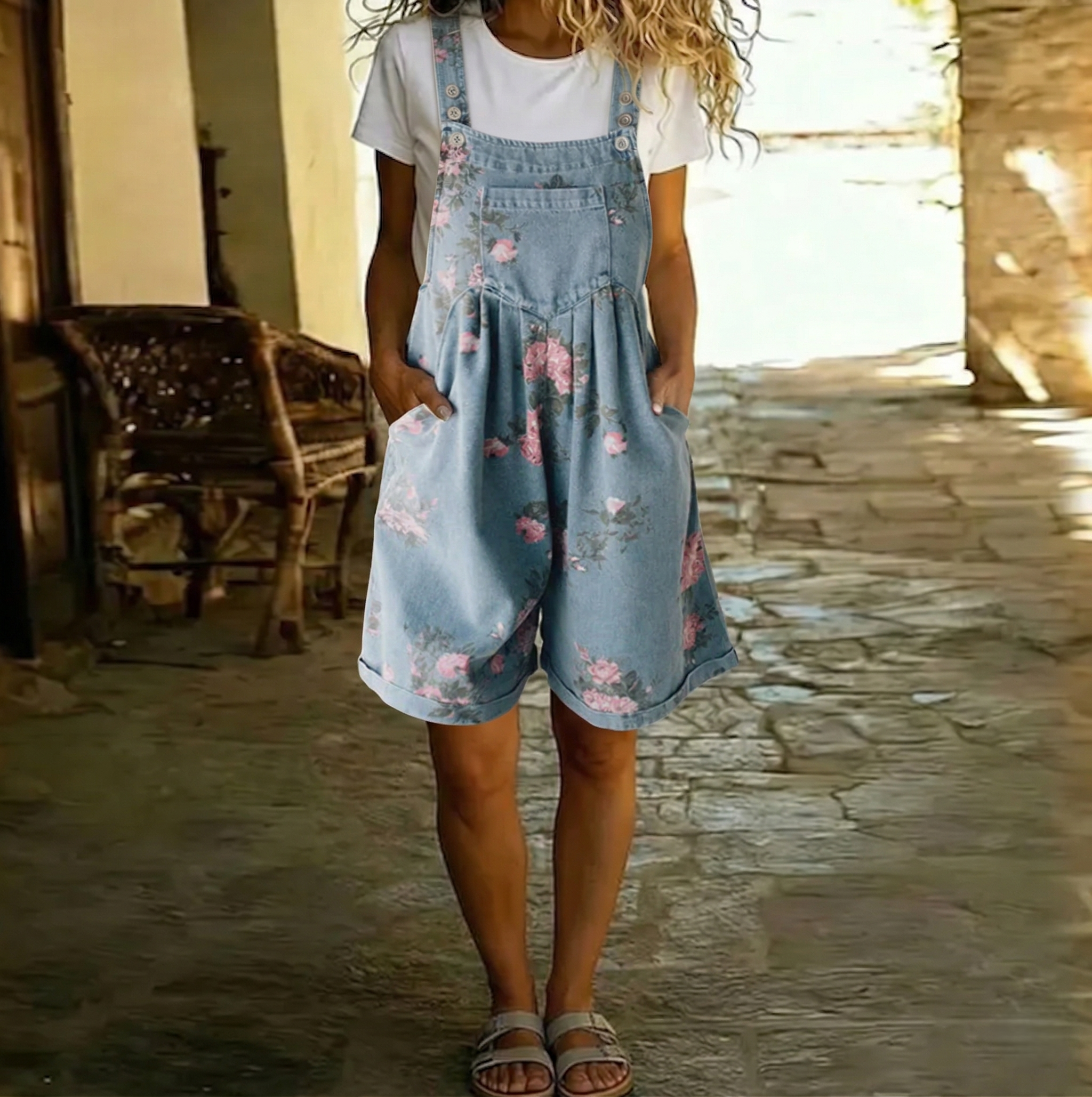 Adriana jumpsuit denim floral