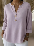 LUCIA | MAGLIA HENLEY GOFFRATA CON BOTTONI