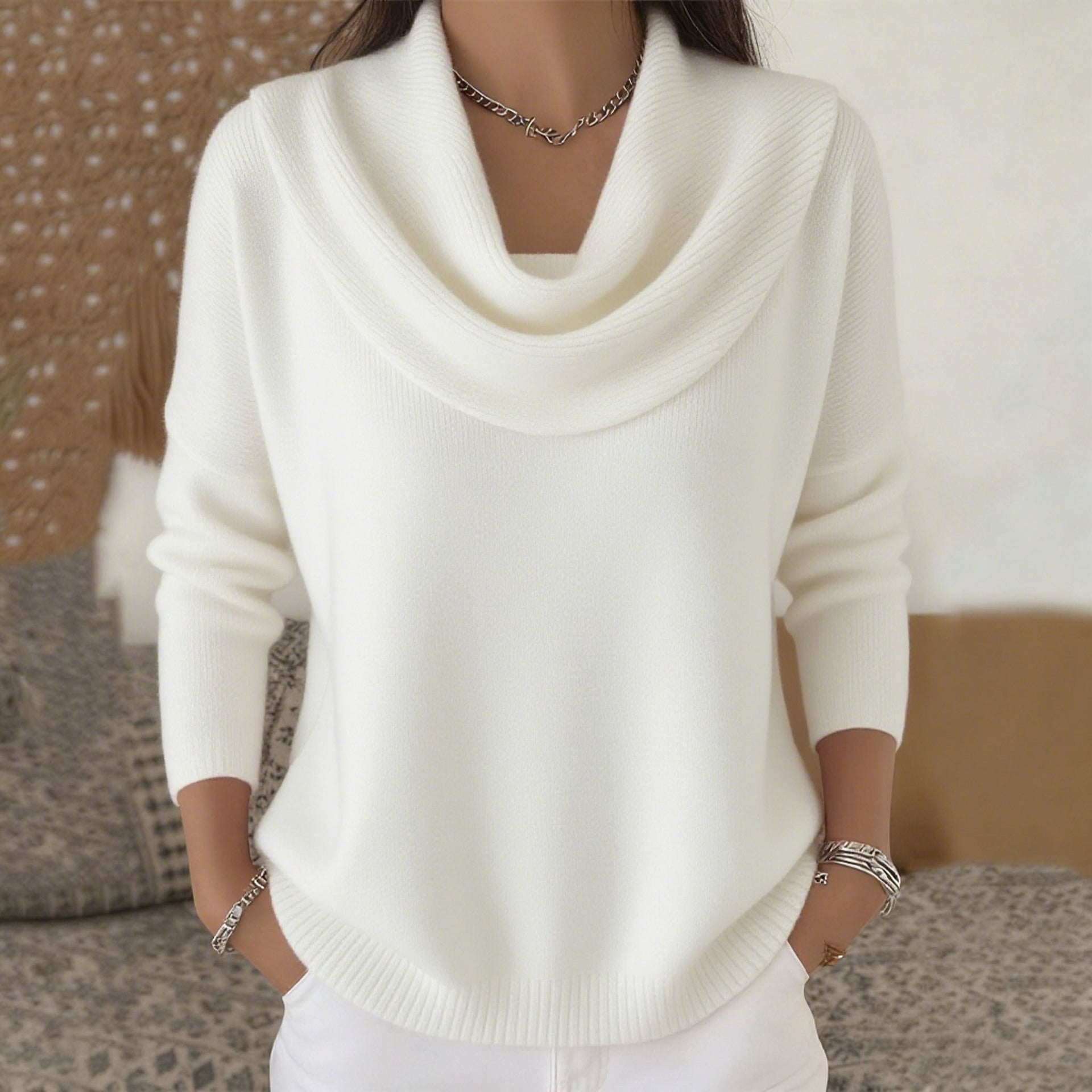 GIULIA | MAGLIONE CON COLLO DRAPPEGGIATO