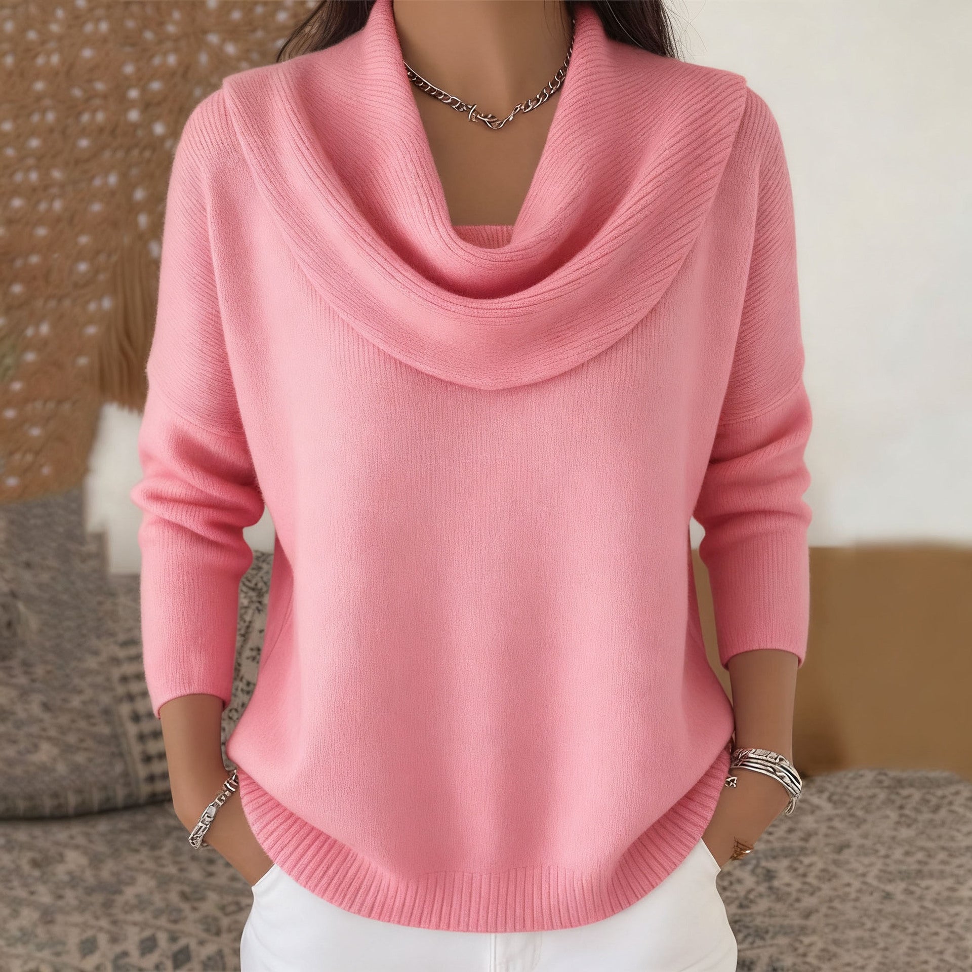 GIULIA | MAGLIONE CON COLLO DRAPPEGGIATO