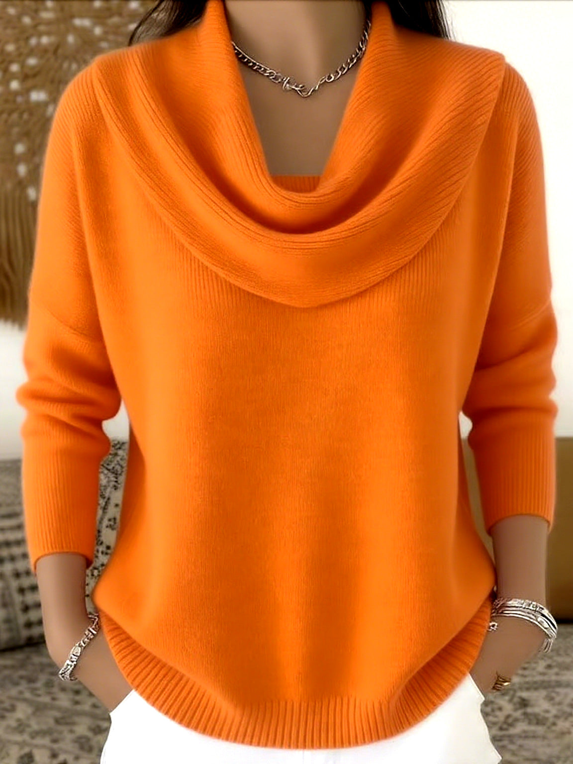 GIULIA | MAGLIONE CON COLLO DRAPPEGGIATO