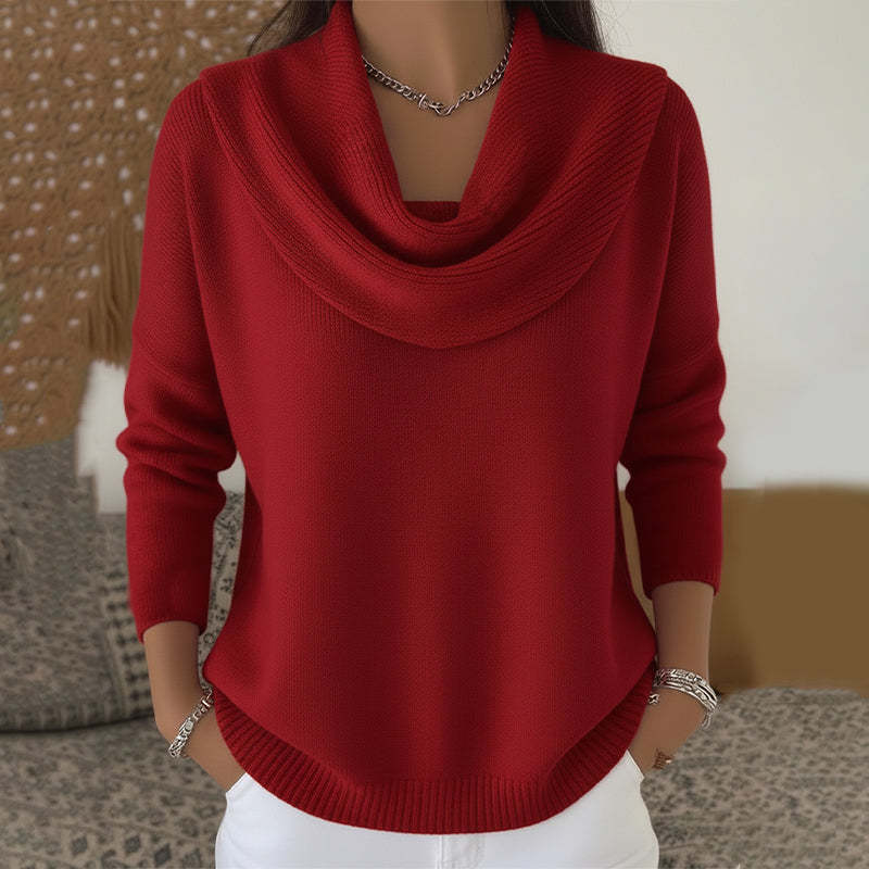 GIULIA | MAGLIONE CON COLLO DRAPPEGGIATO