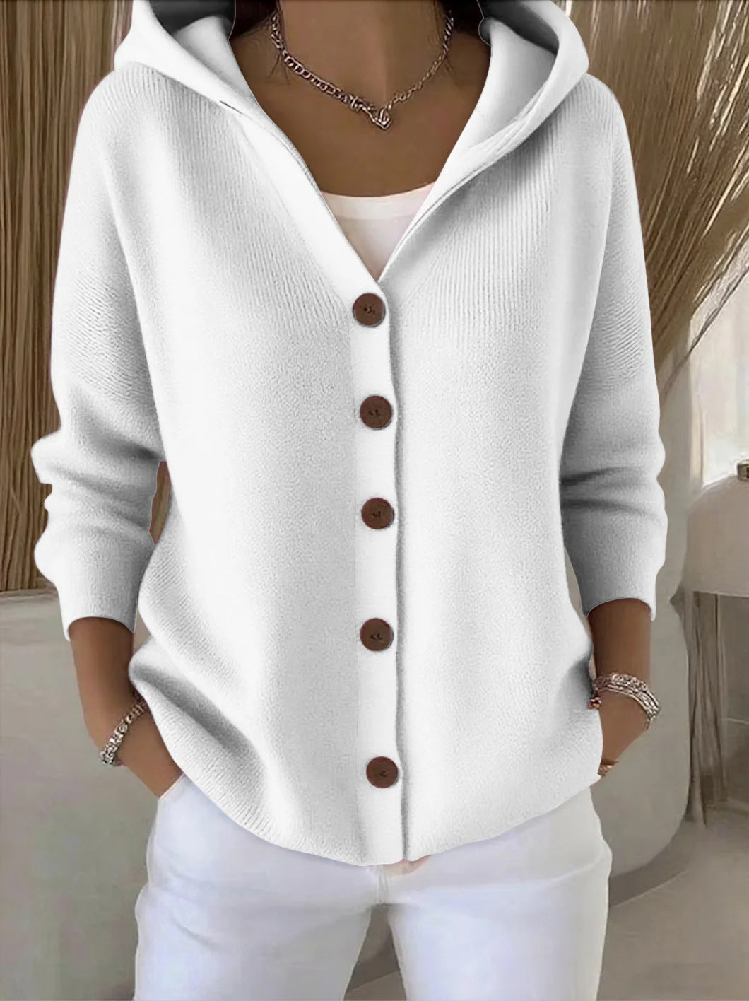 ROBERTA | CARDIGAN IN MAGLIA CON CAPPUCCIO