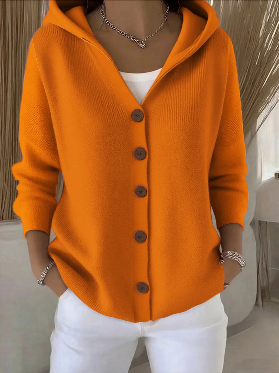 ROBERTA | CARDIGAN IN MAGLIA CON CAPPUCCIO