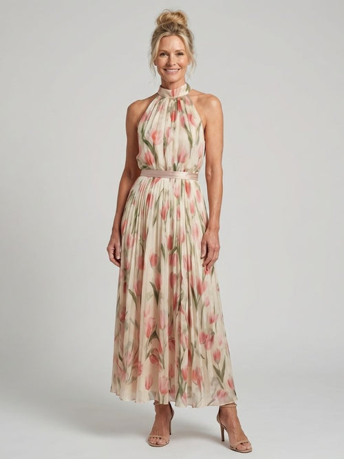 Aurelle vestido halter floral