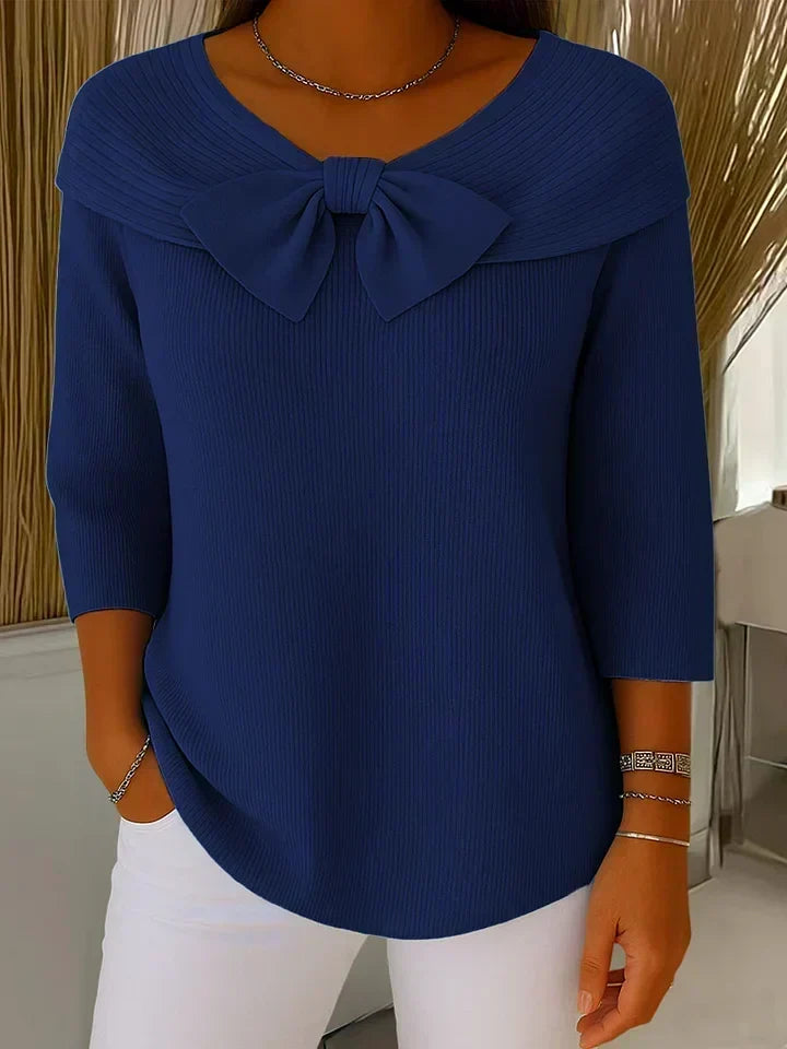 TIZIANA | MAGLIONE CON FIOCCO E GIROCOLLO