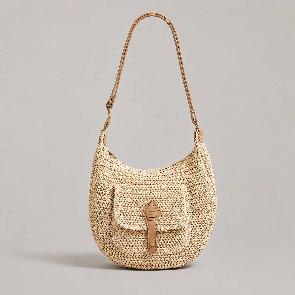 Valentina Bolso de Hombro Tejido - Beige
