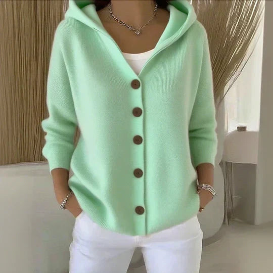 ROBERTA | CARDIGAN IN MAGLIA CON CAPPUCCIO