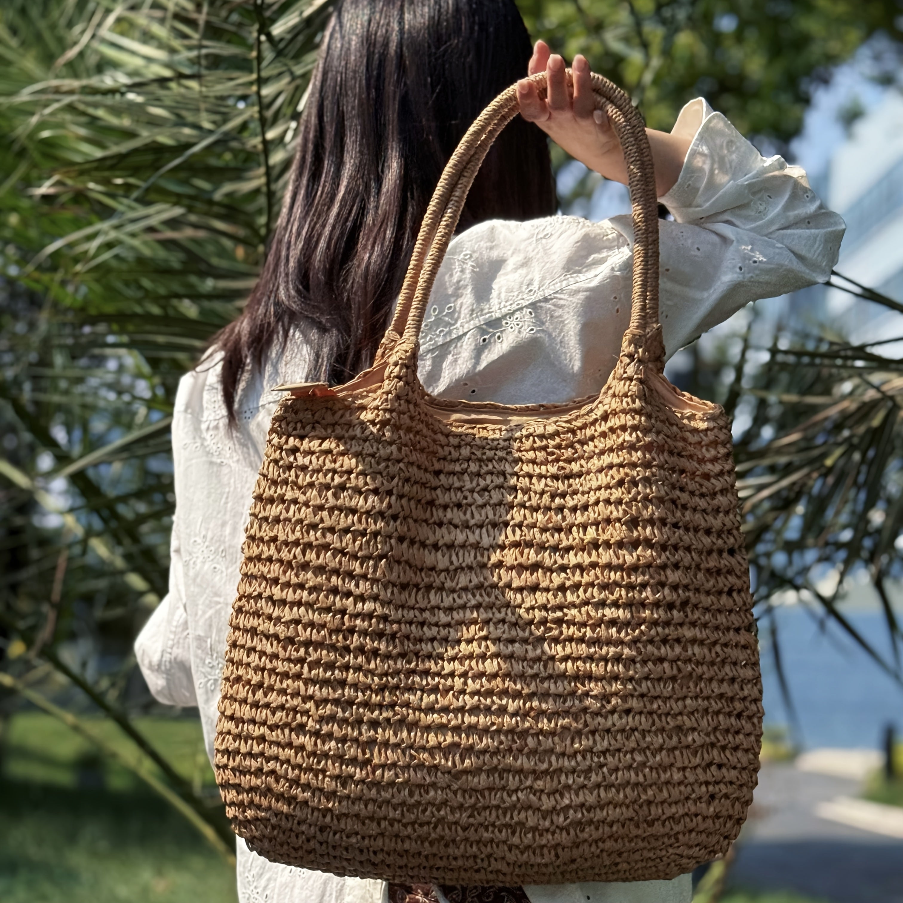 Natalina Bolso Bandolera de Paja - Detalle