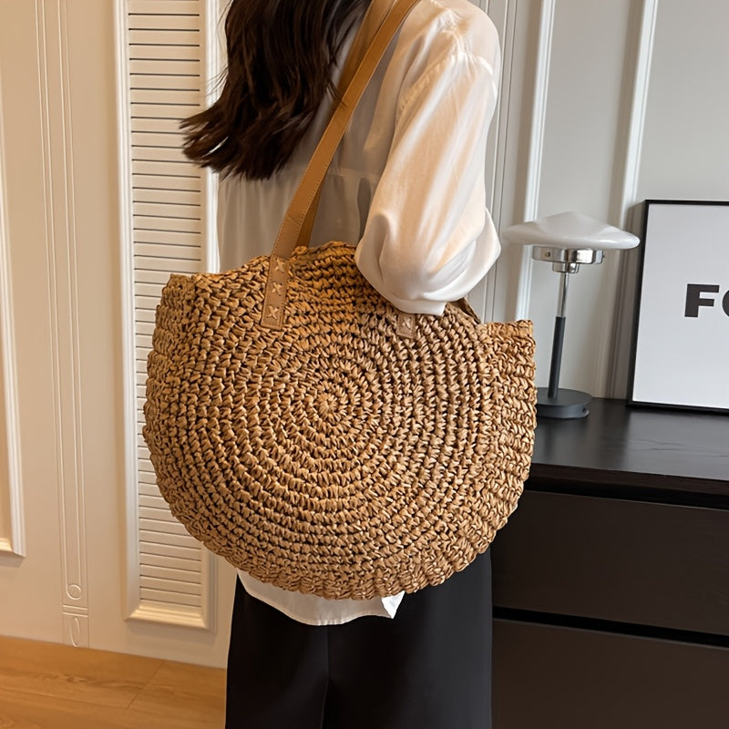 Linda Bolso Redondo de Paja - Detalle