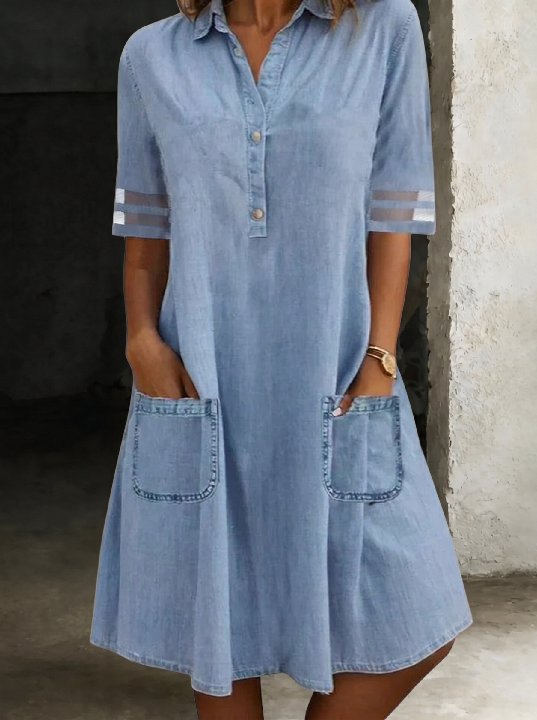 Lucía vestido denim azul