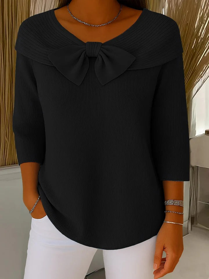 TIZIANA | MAGLIONE CON FIOCCO E GIROCOLLO