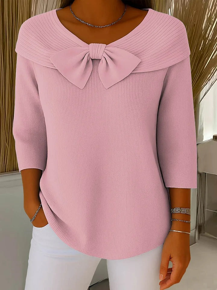 TIZIANA | MAGLIONE CON FIOCCO E GIROCOLLO
