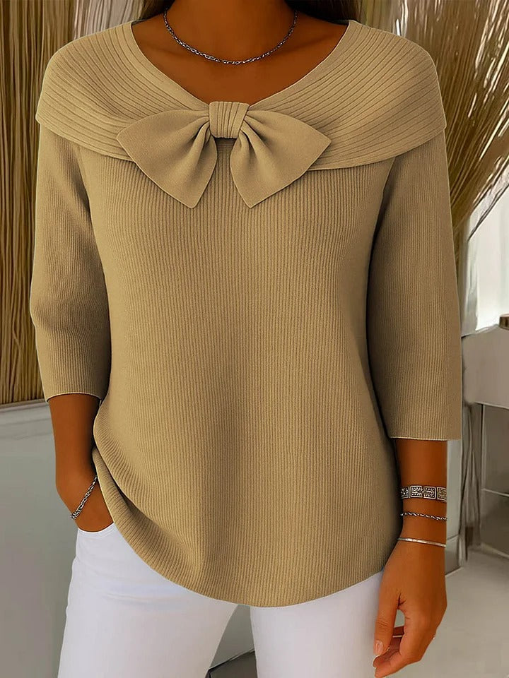 TIZIANA | MAGLIONE CON FIOCCO E GIROCOLLO