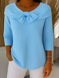 TIZIANA | MAGLIONE CON FIOCCO E GIROCOLLO