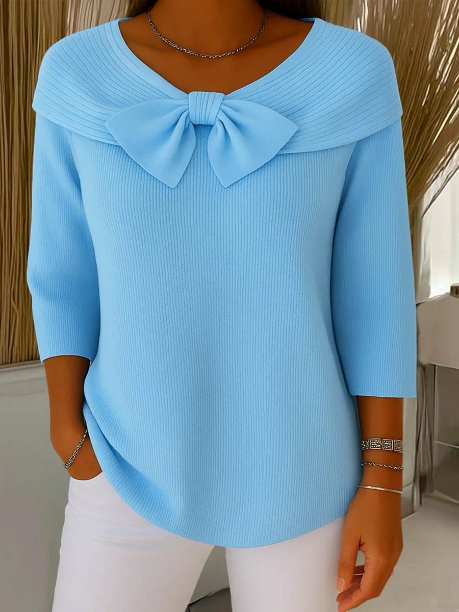 TIZIANA | MAGLIONE CON FIOCCO E GIROCOLLO