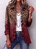 TERESA | BLAZER LEOPARDATO BORDEAUX CON VOLANT